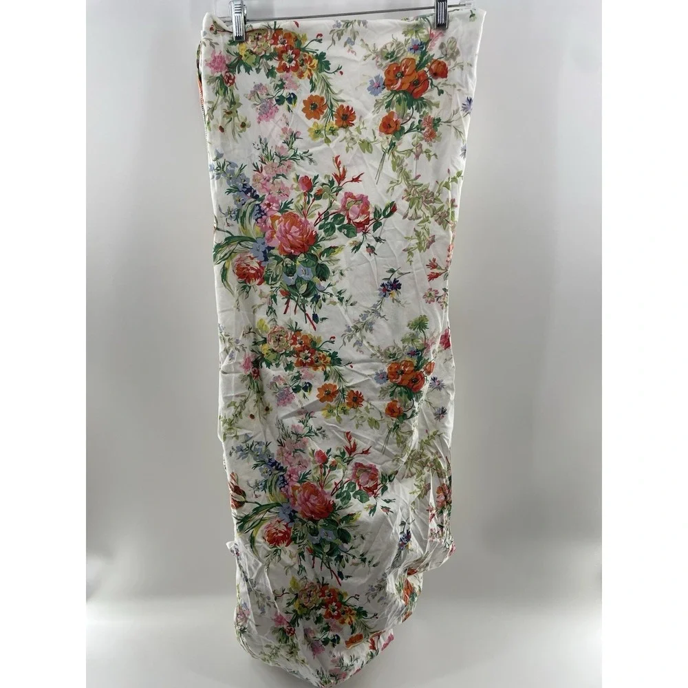 Vintage Ralph Lauren Belle Harbor Floral White Twin Fitted Sheet made in Italy